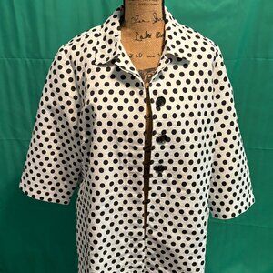 Chico's Polka Dot 3 Button Jacket /Blazer Size: 3 (W20/22)